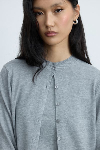 Suud Collection Gray Lea Knitwear Cardigan