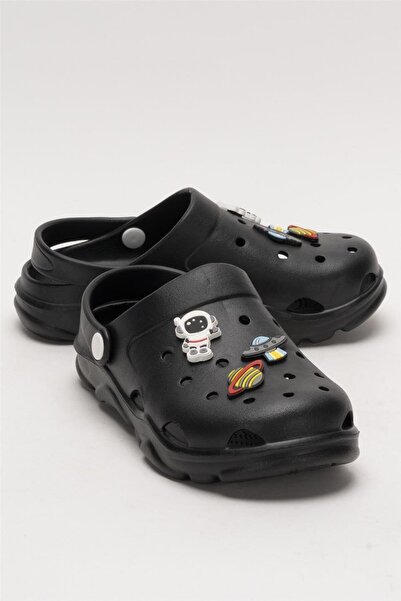 Liger Чорні дитячі капці - неслизька підошва, для моря, пляжу та басейну