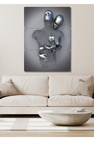 NT Handmade 3 Parça Sevgililer Duvar Dekoru Salon Oturma Yatak Odası Ofis Antre için Tablo Seti