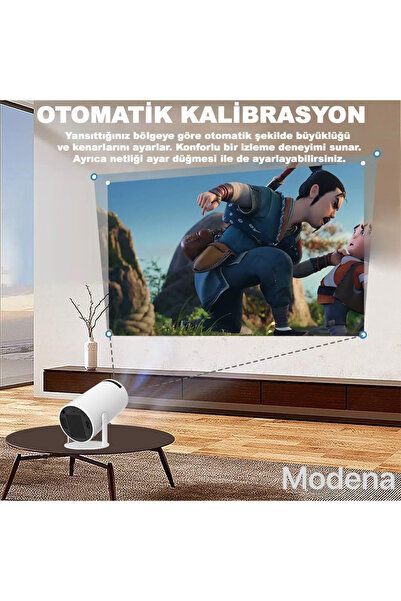 Modena Taşınabilir Projeksiyon Cihazı Hd Projeksiyon Cihazı Android 11 Android Tv Projeksiyon Cihazı