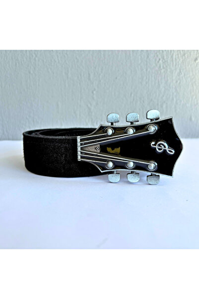 Atelier Nui حزام جلد جيتار أسود ☆    حزام جيتار من جلد الغزال الأصلي باللون ا...