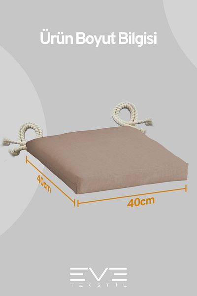Eve Tekstil Garden - Living Room - Balcony Zippered Linkable Washable Bottom Chair Cushion 2 Pieces