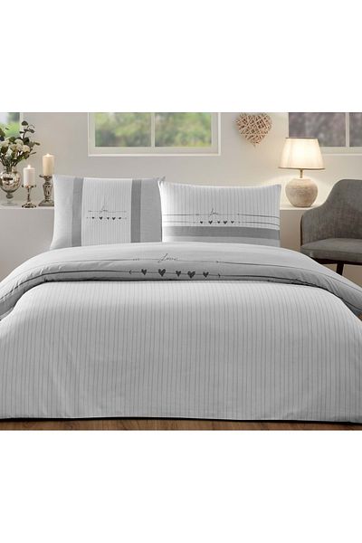 Özdilek Özdilek Nev Series Single Special Day Duvet Cover Set-Heartbeat Gray