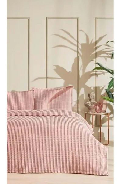 Merinos Modern Line Single Blanket Set (150X220)-Powder