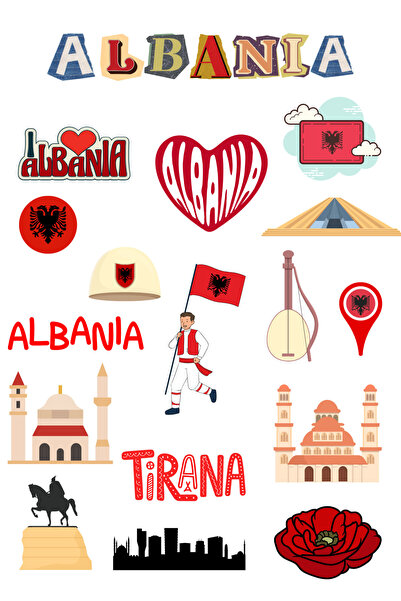 ANSHA CRAFTS Arnavutluk Sticker Seti Bullet Journal - Ajanda - Planner - Deft...
