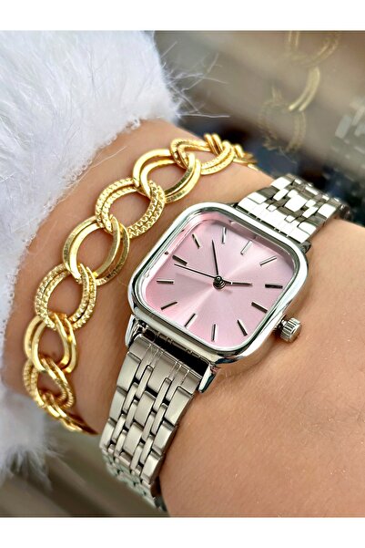 Tisaati Limited Edition Metal Kordon Classic Tasarım Kare Model Metal Kasa Ka...