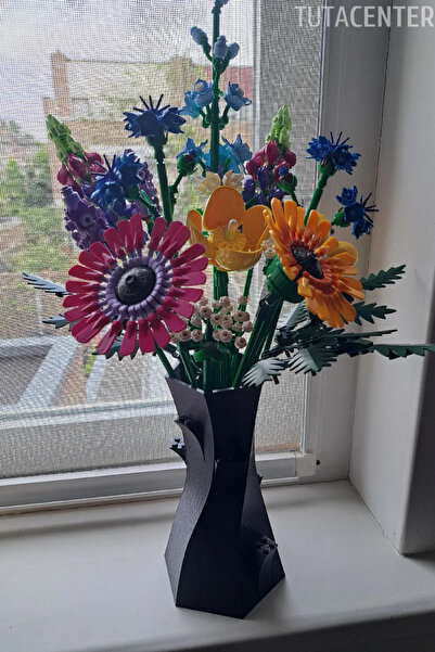 TUTACENTER Oyuncak Çiçek Uyumlu Vazo Şık ve Sade Tasarım ( Çiçekler Dahil Değ...