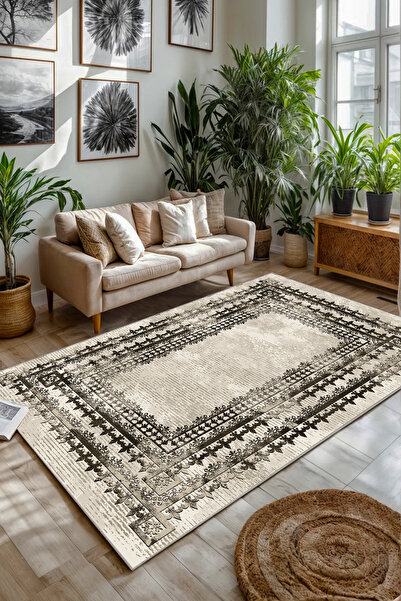 Thalia Home Kale desen Kaymaz Taban Yıkanabilir Baskılı Halı Yolluk