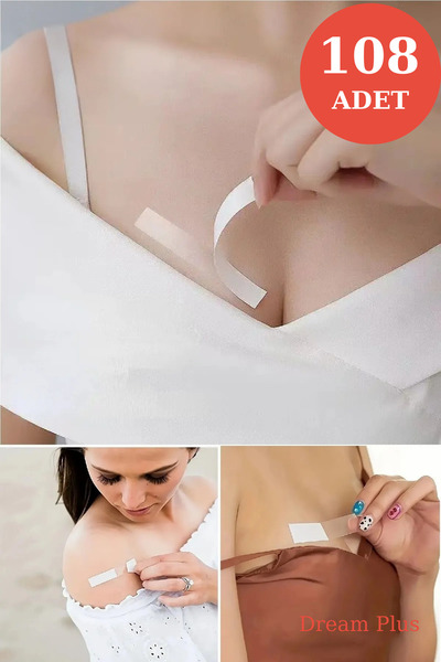 Dream Plus 108 Parça Şeffaf Elbise Sabitleyici Dekolte Takı Kıyafet Sabitleme...