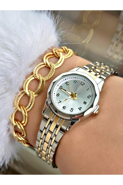 Tisaati Minimal Classic Rakamlı Lüks Şık Tasarım Metal Kordon Kadın Kol Saati...