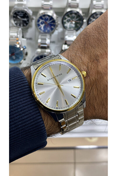 Navimarine Men's Wristwatch with Steel Calendar 2 Years Warranty