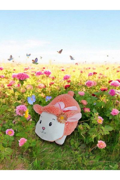 Mellito Cute Salmon Color Lamb Plush Toy Sleeping Companion and Gift Chubby Lamb 30 cm Toyzz