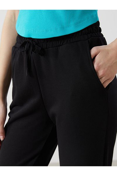 LC Waikiki Pantaloni de trening pentru femei, din bumbac, cu croială dreaptă, cu talie elastică