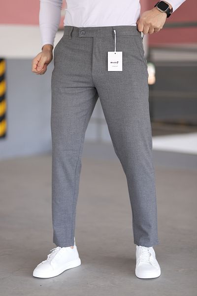 hello7 Men's Gray Quality Lycra Italian Cut Stylish and Comfortable Trousers Suitable for Every Occasion