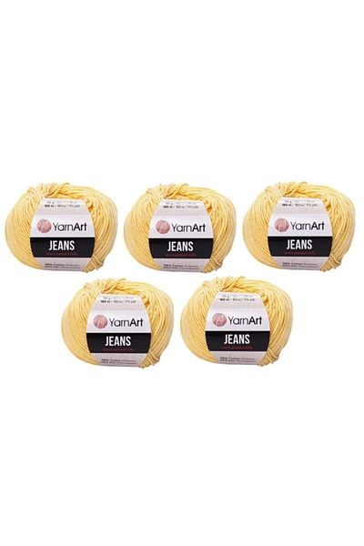 Yarnart Jeans Amigurumi Knitting Yarn 5 Pack 88 Ανοιχτό κίτρινο Amigurimi Baby Yarn