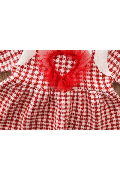nannie Girls' Knitted Dress (Tunic) Red Sara - 12-18 months