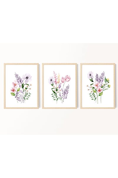 FORONEUS Set decorativ de 3 piese pentru pictură pe mdf cu buchet de flori să...