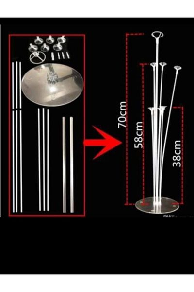 asöy 1Pcs 70cm Height Balloon Stand with 7 Sticks