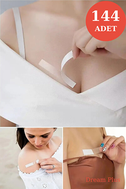 Dream Plus 144 Parça Şeffaf Elbise Sabitleyici Dekolte Takı Kıyafet Sabitleme...