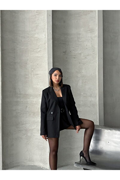 SEREN TEKSTİL Oversize blejzr s jedním knoflíkem