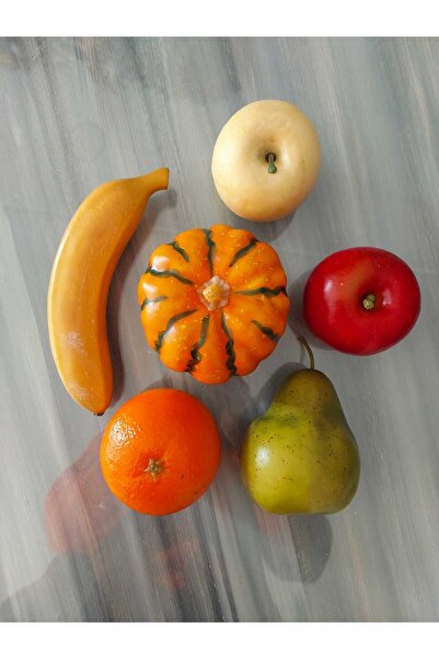 lolipophobi Gerçek Görünümlü Yapay Meyve Seti – 6 Parça Dekoratif  Meyve, Bal...
