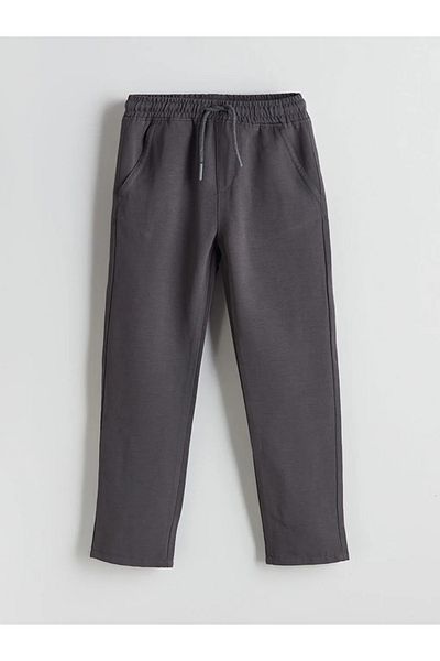 LC Waikiki Lcw Eco Gray Elastic Waist Linen Blended Boys' Trousers