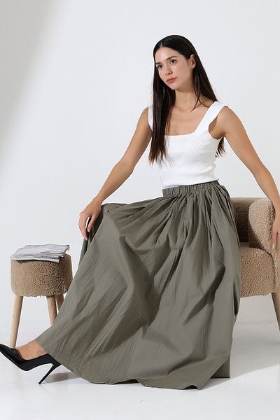 ensade Elastic Waistband Woven Skirt
