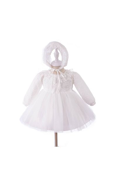 nannie Premium White Girl Dress - 12-18 months