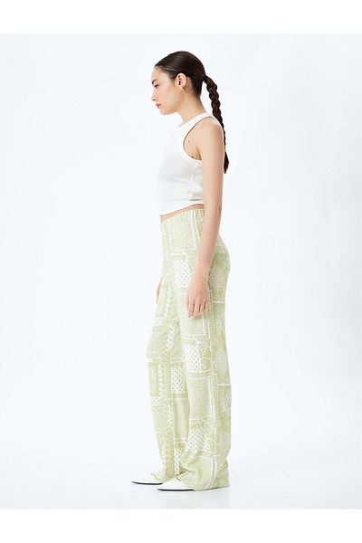 Koton New Season Wide Leg Elastic Waist High Waist Trousers Wrap