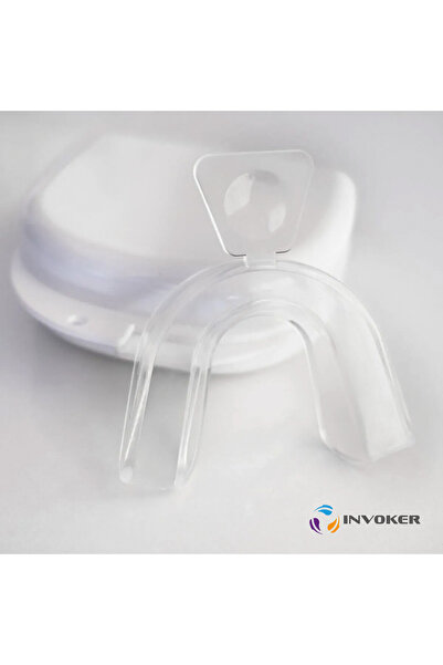 INVOKER Diş Gıcırdatma Diş Sıkma Çene Sıkma Önleyici Bruksizm Aparatı Silikon Gece Plağı Termoform Dişlik