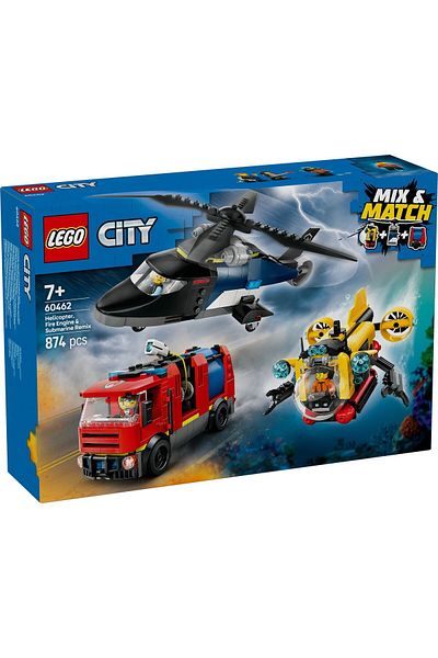 LEGO LEGO City Set - Remixed Helicopter, Fire Truck and Submarine (60462)