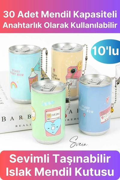 Svein 10-Piece Phenomenon Cute Tin Box Look Wet Wipes Storage Box Container K...