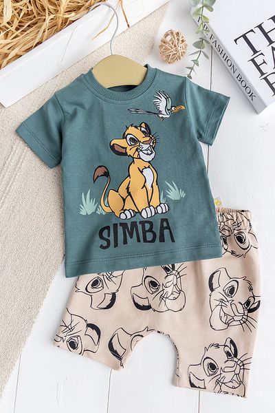 Babymod Set of 2 100% Cotton Summer Baby Boy Suits with Lion Figure