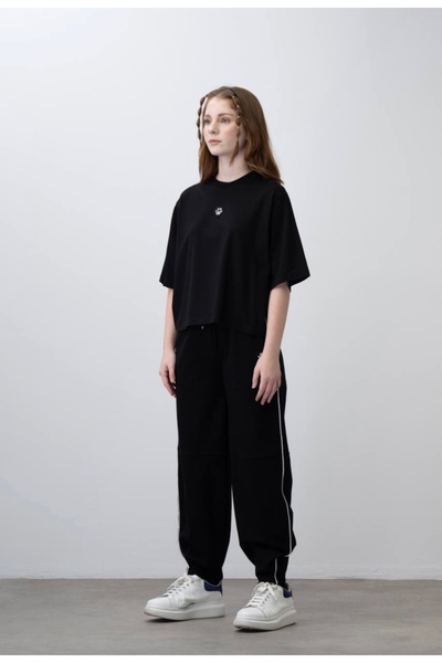 LOCO LOCO طقم بنطال من القطن الممشط من LIMI للفتيات الصغيرات الناعم والمرن