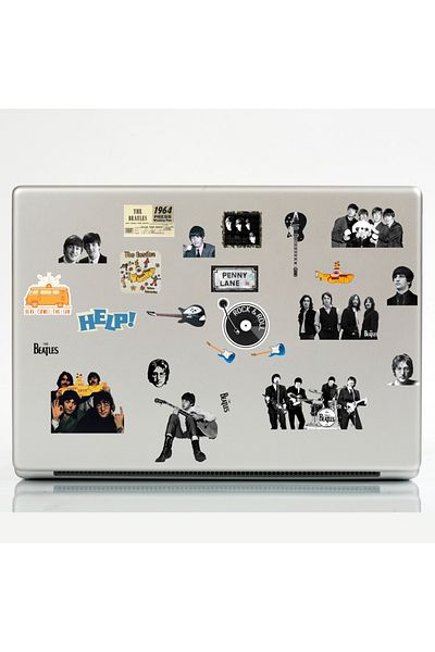 Ororabutik 47 τμχ The Beatles Rock Pop Σετ αυτοκόλλητων - Σετ αυτοκόλλητων Sketchbook
