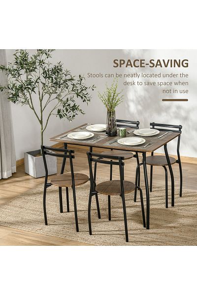 TrentonGCC Modern Diy Dining Table Set For 4, Kitchen Table With 4 Chairs Steel Frame