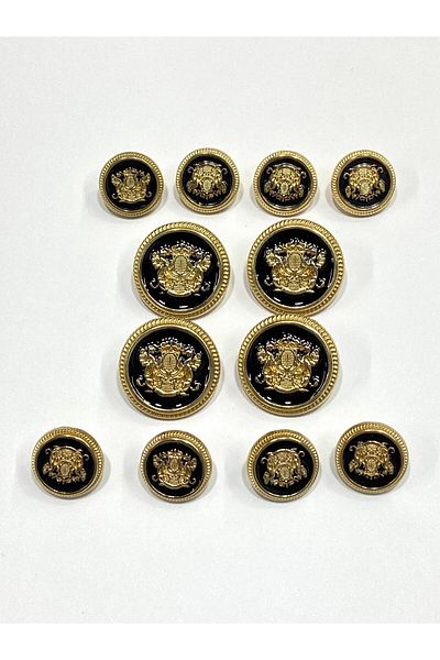 karantuhafiye Blazer and Trench Coat Jacket Button Set 4+8 Set /Arma Model Gold Black