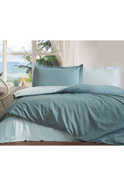 Özdilek Fitted Sheet Double Duvet Cover Set-Maldiv Aqua- 100% Cotton
