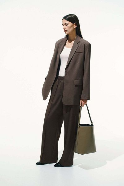 H&M Wide Crease-detail Trousers