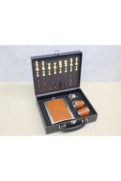 Narnuga Chess Flask Set with Leather Alk3916 - Mct8473-2937