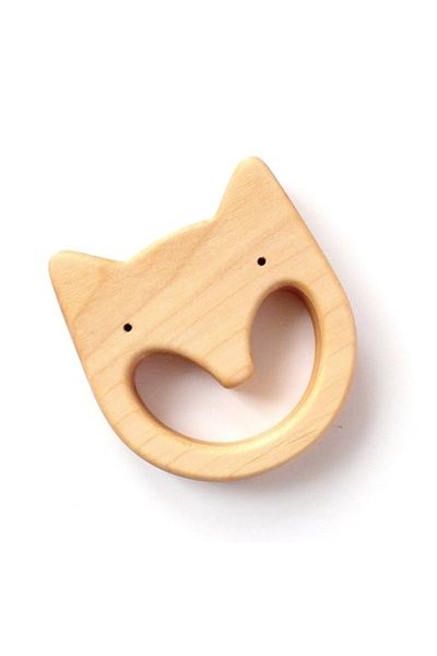 MİESSA Organic Baby Teether, 1Pcs Basswood Rabbit Figured Teether