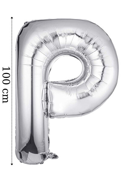 AyfaStore بالون فويل 40 بوصة حرف P بالون هيليوم 100 سم لون فضي - بالون حرف P ...