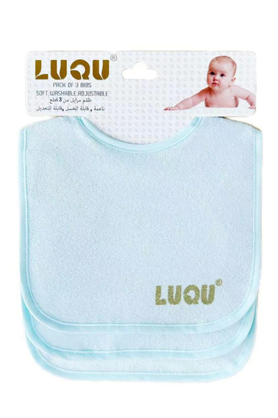 LUQU BABY LuQu 3 Bibs Set Soft Washable Adjustable 0+ months
