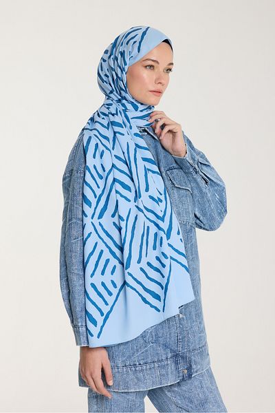 PURESCARFS Şal Pure Tone - Model V - Baby Blue - Albastru