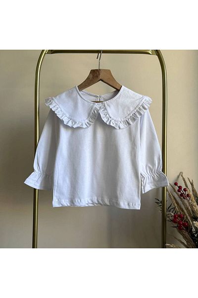 punicha Girl's Baby Collar Special Design Combed Cotton Body Blouse