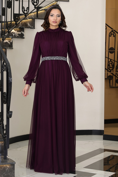 AHUNUR Tesettürde Mutluluk Aliye Hijab Evening Dress
