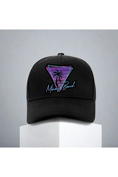 LEIVOR Retro Futuristic Miami Printed Snapback Hat