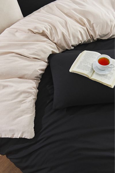 GALAWARRA Комплект еластичен чаршаф за едно легло RoyalComfort Cotton с двустранен ефект