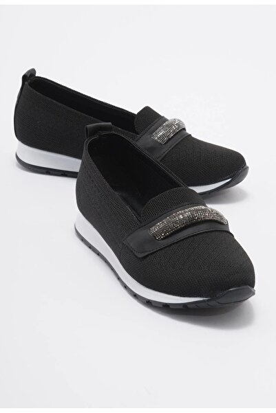 Elit 614 Чорні легкі зручні ортопедичні трикотажні повсякденні жіночі туфлі