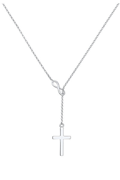 ELLI Colier Infinity Cross Lanț Y din Argint Sterling 925